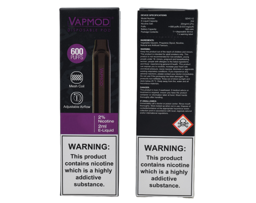 VAPMOD – 5% NICOTINE (600 PUFFS)
