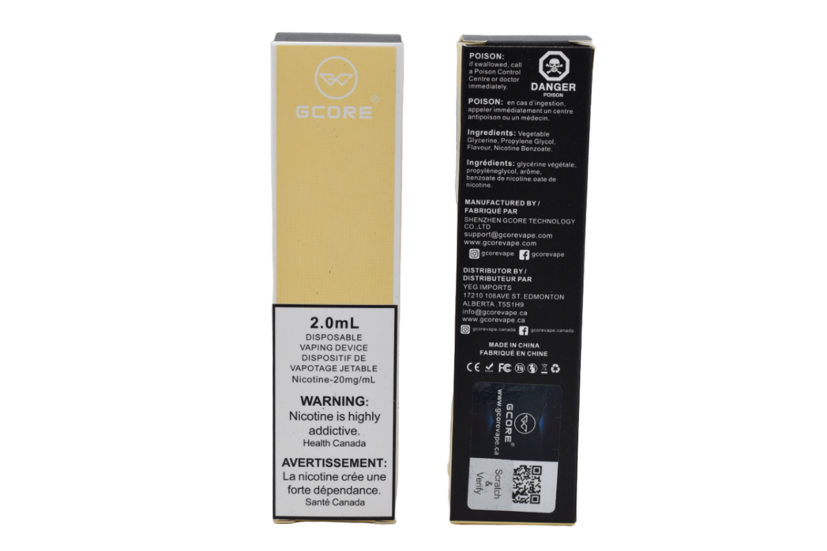 GCORE – 5% NICOTINE (1600 PUFFS)
